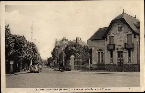 Ak Le Lion d'Angers Maine et Loire, Avenue de la Gare