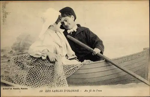 Ak Les Sables d'Olonne Vendée, Au fil de l'eau