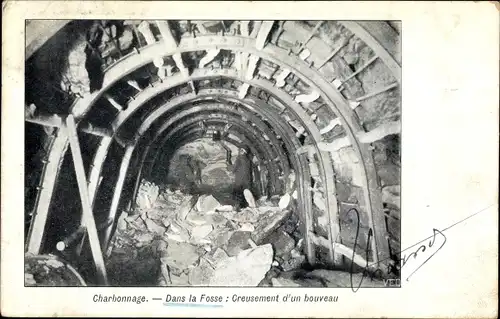 Ak Charbonnage, Dans la Fosse, Creusement d'un bouveau