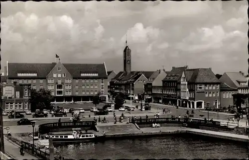 Ak Emden in Ostfriesland, Delft mit Rathausplatz