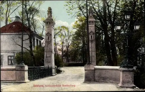 Ak Itzehoe in Schleswig Holstein, Blick auf die Schlossbrücke Breitenburg