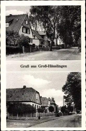 Ak Groß Häuslingen Häuslingen in Niedersachsen, Dorfstraße, Bahnhofsstraße