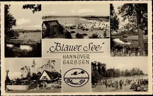 Ak Garbsen in Niedersachsen, Blauer See, Milchbar, Camping, Raststätte, Strandbad