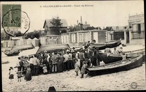 Ak Grandcamp les Bains Calvados, Vente du Poisson