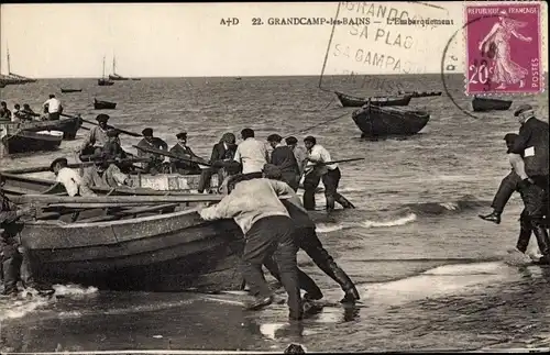 Ak Grandcamp les Bains Calvados, L'Embarquement