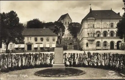 Ak Ronneby Schweden, Torget, Svenska Handelsbank
