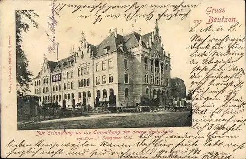 Ak Bautzen in der Oberlausitz, Einweihung der neuen Realschule 1901