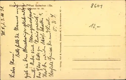 Ak Klein Seitschen Göda in der Oberlausitz, Partie an einem Gasthof