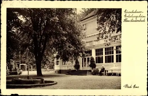 Ak Bad Ems an der Lahn, Eisenbahner Erholungsheim, Haus Lindenbach, Garten