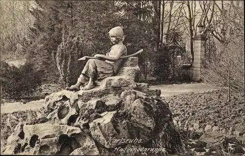 Ak Karlsruhe in Baden Württemberg, Stadtgarten, Hadumodgruppe