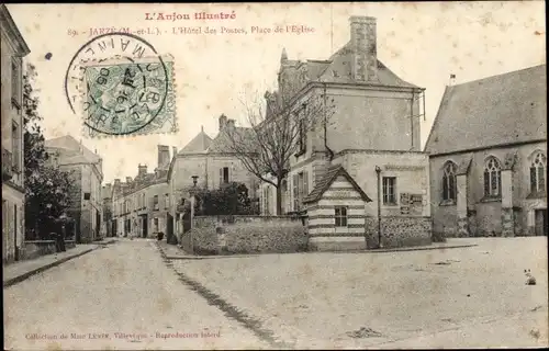 Ak Jarzé Maine et Loire, L'Hôtel des Postes, Place de l'Église