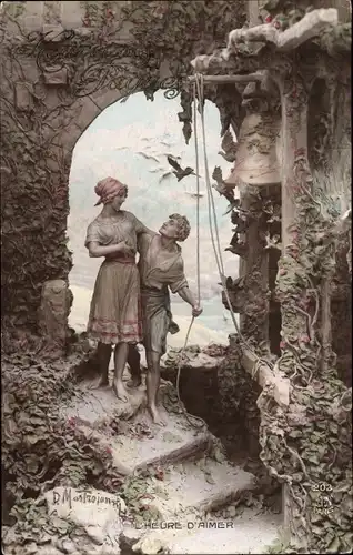 Künstler Ak Mastroianni, D., Liebespaar auf dem Spaziergang, Treppen, L'Heure d'Aimer