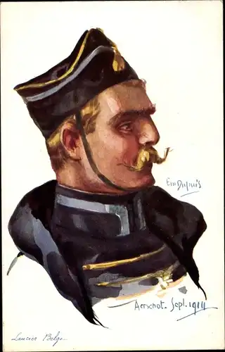 Künstler Ak Dupuis, E., Portrait eines belgischen Soldaten