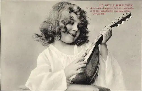 Ak Le Petit Musicien, Kind mit Mandoline