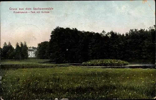 Ak Friedrichsruh Aumühle, Schloss, Parkanlage, Wald, Beete, Nr. 41095