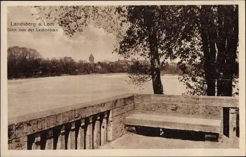 Ak Landsberg am Lech in Oberbayern, Blick von der Lechbrücke