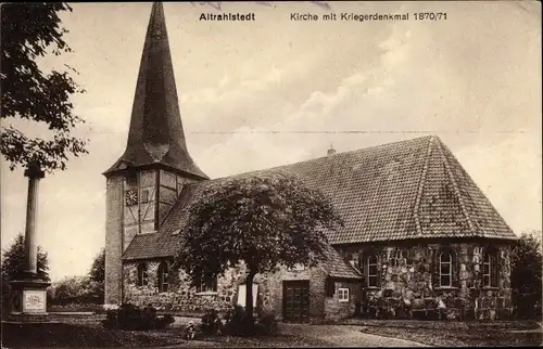 Ak Hamburg Wandsbek Alt Rahlstedt, Kirche mit Kriegerdenkmal