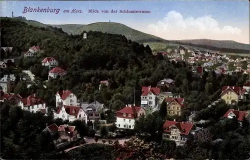 Ak Blankenburg am Harz, Walhalla, Blick von der Schlossterrasse