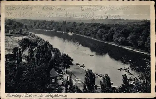 Ak Bernburg an der Saale Salzlandkreis, Blick von der Schlossterrasse