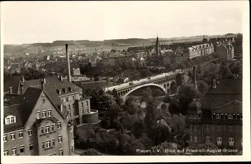 Ak Plauen im Vogtland, Blick auf die Friedrich August Brücke 