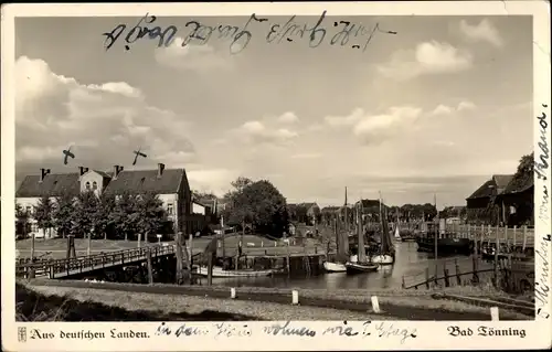 Ak Tönning an der Eider Nordfriesland, Hafen