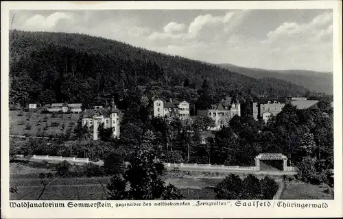 Ak Saalfeld an der Saale Thüringen, Waldsanatorium Sommerstein, gegenüber Feengrotten