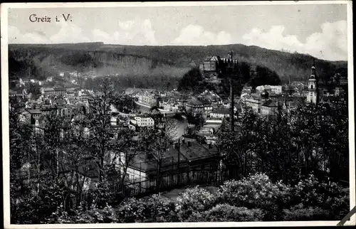 Ak Greiz in Thüringen, Blick auf Ortschaft und Umgebung