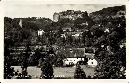 Ak Streitberg Wiesenttal Fränkische Schweiz, Partie an der Mühle