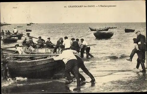 Ak Grandcamp les Bains Calvados, L'Embarquement