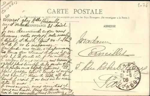 Ak Livarot Calvados, Straßenpartie, Kirche