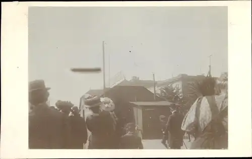 Foto Köln am Rhein, Zeppelin über der Stadt, Einladung Deutschritter Unitas