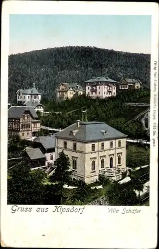 Leuchtfenster Ak Kipsdorf Altenberg im Erzgebirge, Villa Schäfer