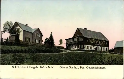 Leuchtfenster Ak Schellerhau Altenberg im Erzgebirge, Oberer Gasthof