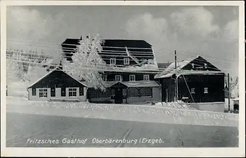 Ak Oberbärenburg Altenberg im Erzgebirge, Fritzsches Gasthof