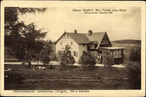 Ak Schellerhau Altenberg im Erzgebirge, Oberer Gasthof