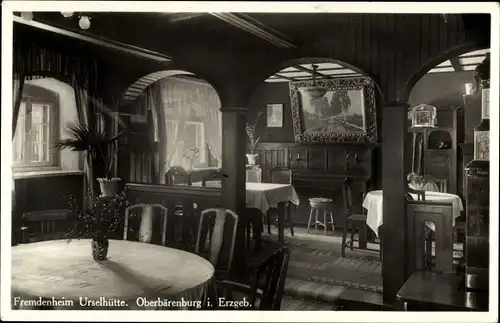 Ak Oberbärenburg Altenberg im Erzgebirge, Fremdenheim Urselhütte, Piano