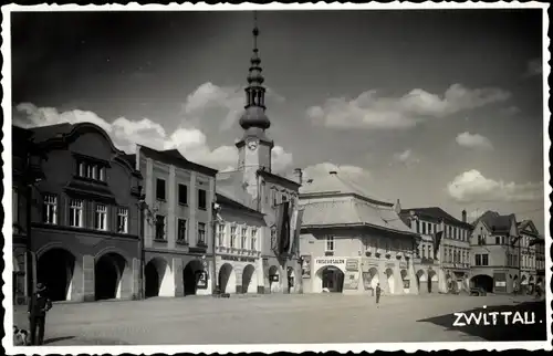 Ak Svitavy Zwittau Region Pardubice, Stadtplatz