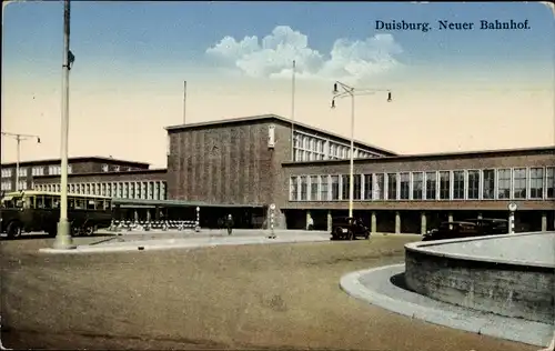Ak Duisburg im Ruhrgebiet, Neuer Bahnhof
