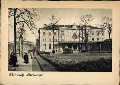 Ak Chemnitz, Bahnhof, Park