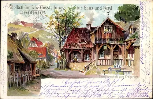 Ganzsachen Litho Rieck, E., Dresden, Volkstümliche Ausstellung für Haus und Herd 1899, PP 9 C 85 01