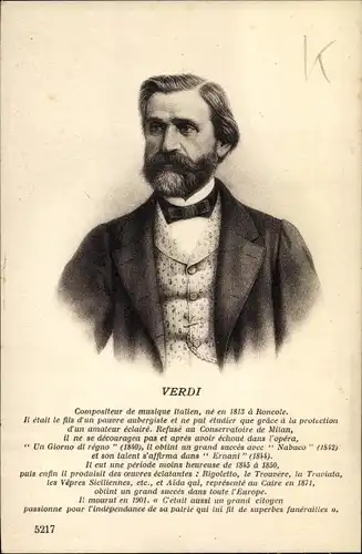 Künstler Ak Italienischer Komponist Giuseppe Verdi