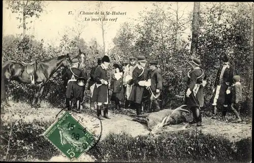 Ak Chasse de la Saint Hubert, la mort du cerf