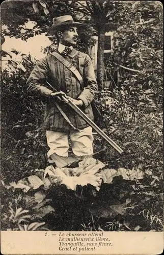 Ak Le chasseur attend le malheureux lievre, Jäger