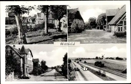 Ak Hittfeld Seevetal im Kreis Harburg, Teilansichten, Post, Zum 100 jährigen, Post, Autobahn