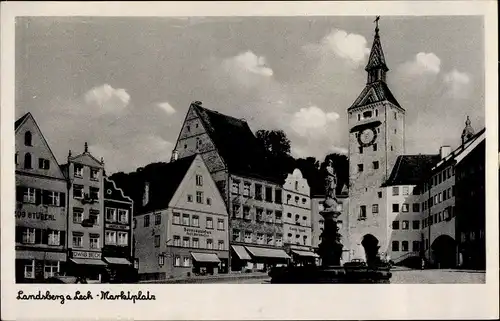 Ak Landsberg am Lech in Oberbayern, Marktplatz