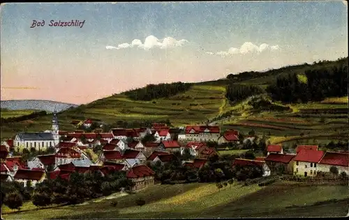 Ak Bad Salzschlirf in Hessen, Blick auf Geminde, Kirche