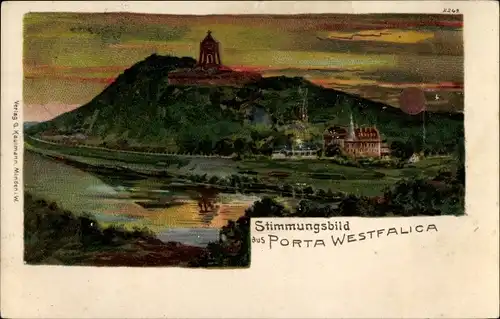 Künstler Ak Porta Westfalica in Nordrhein Westfalen, Panorama