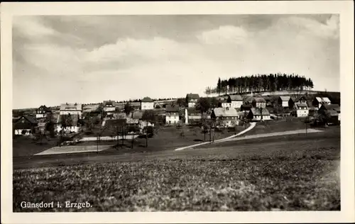 Ak Günsdorf Zwönitz Erzgebirge, Blick zum Dorf