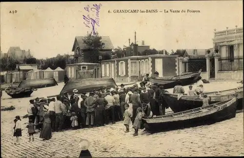 Ak Grandcamp les Bains Calvados, La Vente du Poisson