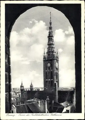 Ak Gdańsk Danzig, Turm des Rechtstädtischen Rathauses
